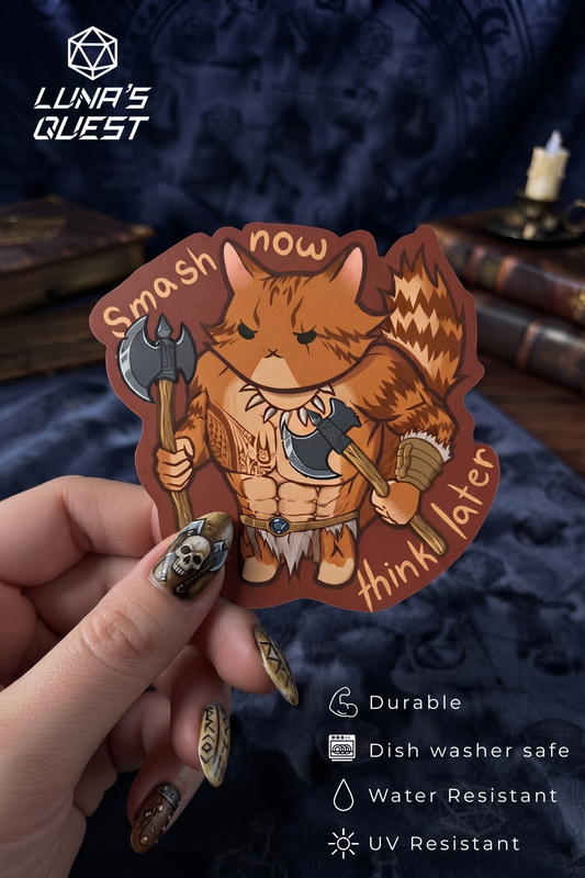 Barbarian DnD Class Cat Sticker