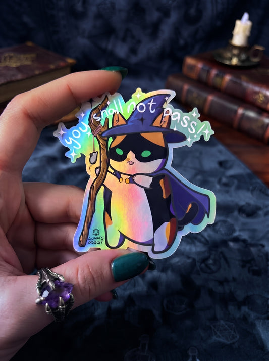 Wizard Class DND Holo 3" Cat Sticker